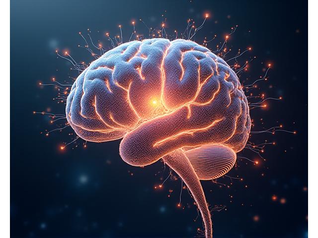 Abstract glowing neural network processing music notation