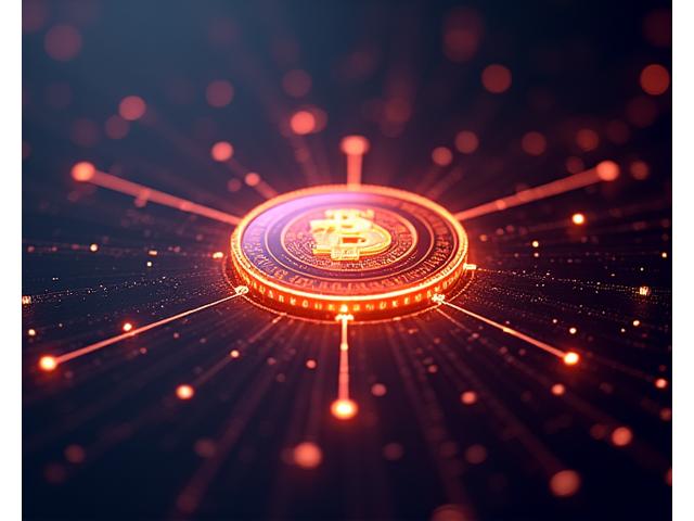Glowing cryptographic art depicting a unique digital token on a dark background